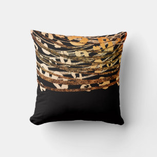 Bronze Gold Black Leopard Cheetah Print Glam Kussen