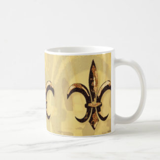 Bronze & Gold Fleur-de-lis Mok