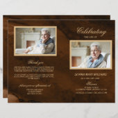 Bronze & Gold Funeral Program | Dienstenvolgorde (Voorkant / Achterkant)