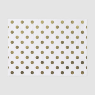 Bronze Gold Leaf Metallic Faux Foil Polka Dot Tissuepapier