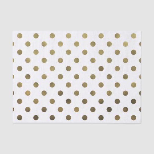 Bronze Gold Leaf Metallic Faux Foil Polka Dot Tissuepapier (Voorkant)