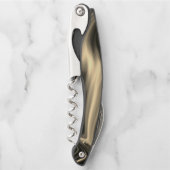 Bronze-golvingen op bruinbeige achtergrond kurkentrekker (Voorkant)