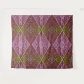 Bronze & Green Leaf Ikat 20 Wandkleed (Voorkant (horizontaal))