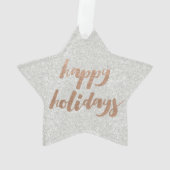Bronze Happy Holidays Script Xmas Tree Ornament (dos)