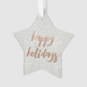 Bronze Happy Holidays Script Xmas Tree Ornament (devant)