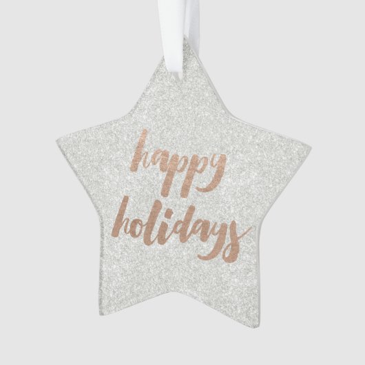 Bronze Happy Holidays Script Xmas Tree Ornament (voorkant)