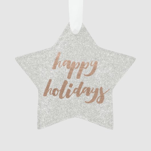Bronze Happy Holidays Script Xmas Tree Ornament (devant)