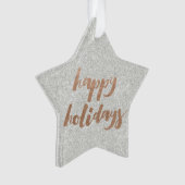 Bronze Happy Holidays Script Xmas Tree Ornament (devant)