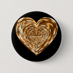 Bronze hart ronde button 5,7 cm
