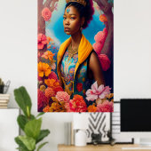 Bronze kroonprinses met jasje poster (Thuiskantoor)