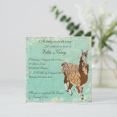 Bronze Llamas Baby Invitation (Debout devant)