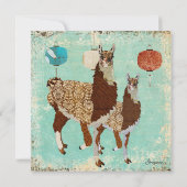 Bronze Llamas Baby Invitation (Dos)