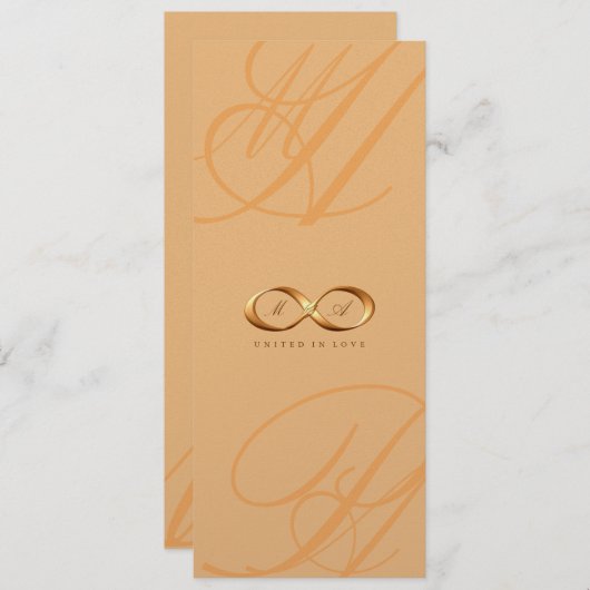Bronze Love Infinity Hand Clasp Mariage Invitation (Devant / Derrière)