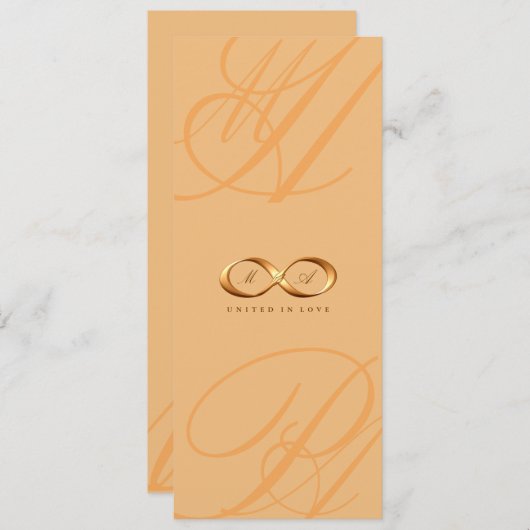 Bronze Love Infinity Hand Clasp Mariage Invitation (Devant / Derrière)