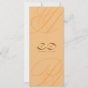 Bronze Love Infinity Hand Clasp Wedding Invite Kaart