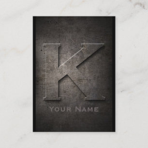 Bronze Métal Monogramme K Carte de visite