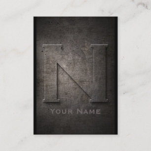 Bronze Métal Monogramme N Carte de visite