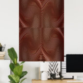 Bronze Metal on Red Optical Illusion Wall Art Lge Poster (Thuiskantoor)
