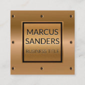 Bronze Metallic and Rivets | Industriële industrie Vierkante Visitekaartje (Voorkant)