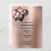 BRONZE MÉTALLIQUE BUNCH DE BALLONS INVITATION (Devant)