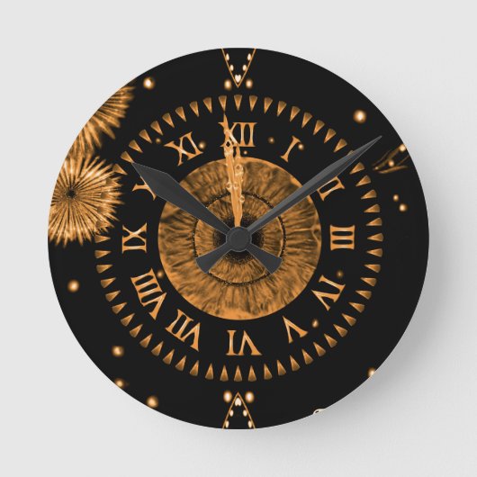 Bronze Midnight Clock Ronde Klok (Voorkant)