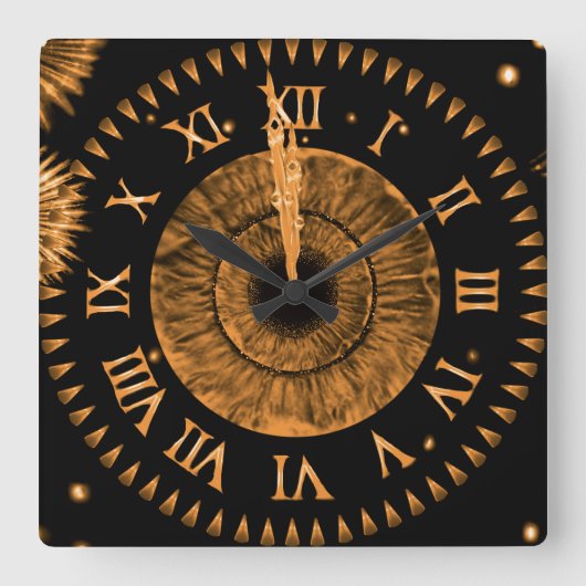 Bronze Midnight Clock Vierkante Klok (Voorkant)