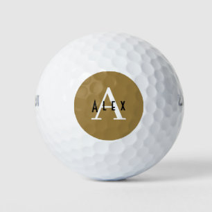 Bronze Mist Brown Modern Custom Monogram Golfballen