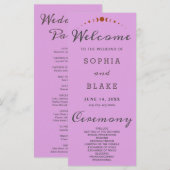 Bronze Moon Phases Plum Purple Wedding Programme (Devant / Derrière)