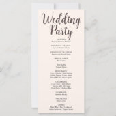 Bronze Moon Phases Seashell Wedding Programme (Dos)