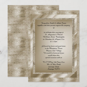 Bronze Multi Patterned elegant bruiloft Kaart