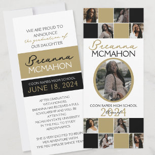 Bronze Noir Gold 9 Faire-part de graduation photo