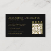 Bronze Octopus Professionele Kapper Qr Code Visitekaartje (Achterkant)
