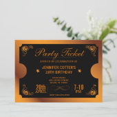 Bronze Party Ticket Kaart (Staand voorkant)