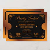 Bronze Party Ticket Kaart (Voorkant / Achterkant)