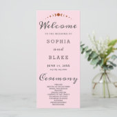 Bronze Phases Lune Soft Pink Wedding Programme (Debout devant)