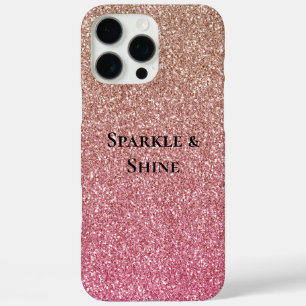 Bronze Pink Faux Glitter iPhone 16 Pro Max Hoesje
