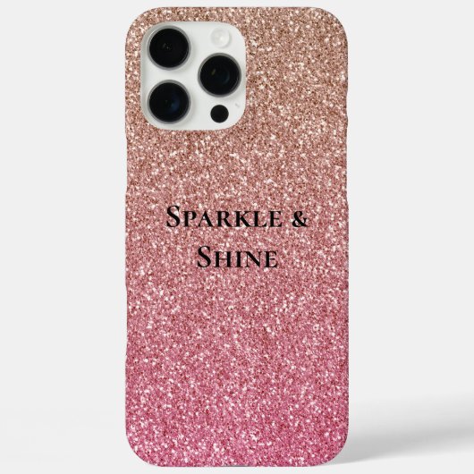 Bronze Pink Faux Glitter Case-Mate iPhone Case (Achterkant)