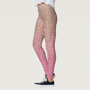 Bronze Pink Faux Glitter Leggings