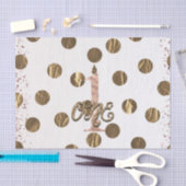 Bronze Polka Dots Roos Gold ONE 1 1e verjaardag Tissuepapier (Craft)
