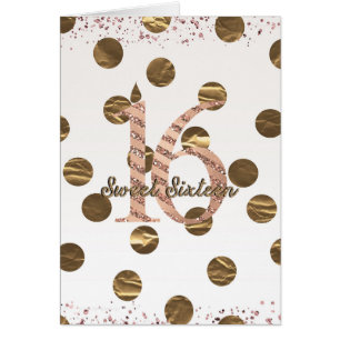 Bronze Polka Dots Roos Gold Sweet 16 Birthday