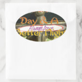 Bronze Rabbit Sculpture met Inspirerend quotes Ovale Sticker (Tas)