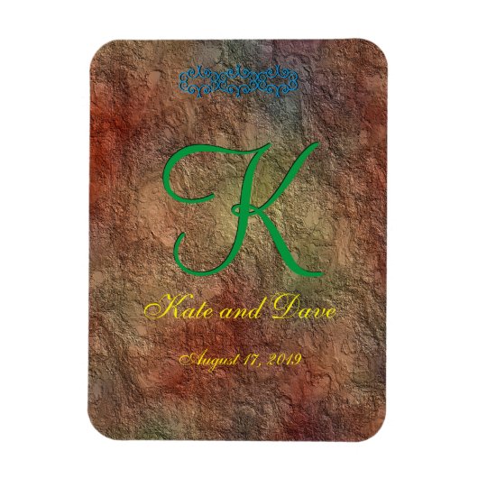 Bronze Red Texture Wedding Magneet (Verticaal)
