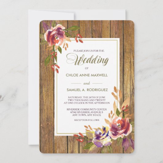 Bronze Roos Warm Wood Weddenschap Kaart (Voorkant)