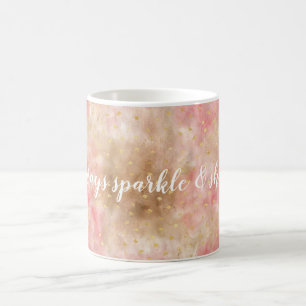Bronze Roze Goud Waterverf Confetti Koffiemok
