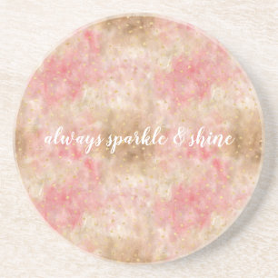 Bronze Roze Goud Waterverf Confetti Zandsteen Onderzetter