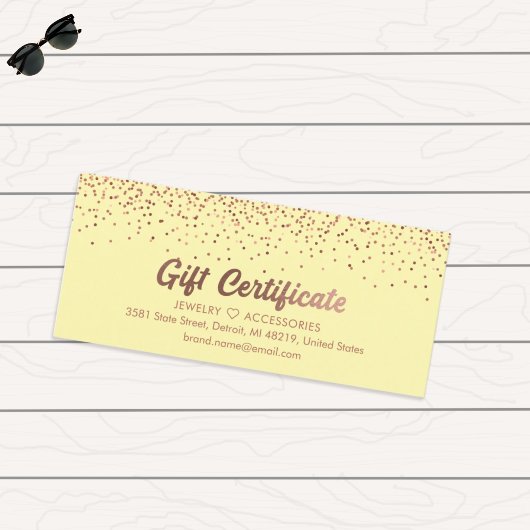 Bronze Salon Store Business Gift Certificate