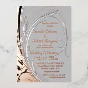 Bronze Silver abstracte folie decor Folie Uitnodiging