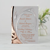 Bronze Silver abstracte folie decor Folie Uitnodiging (Staand Voorkant)