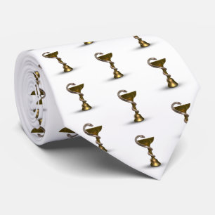 Bronze Snake Bowl Hygieia White Caduceus Medical Stropdas