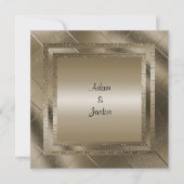 BRONZE SPARKLE LAYERED ELEGANT WEDING KAART (Voorkant)